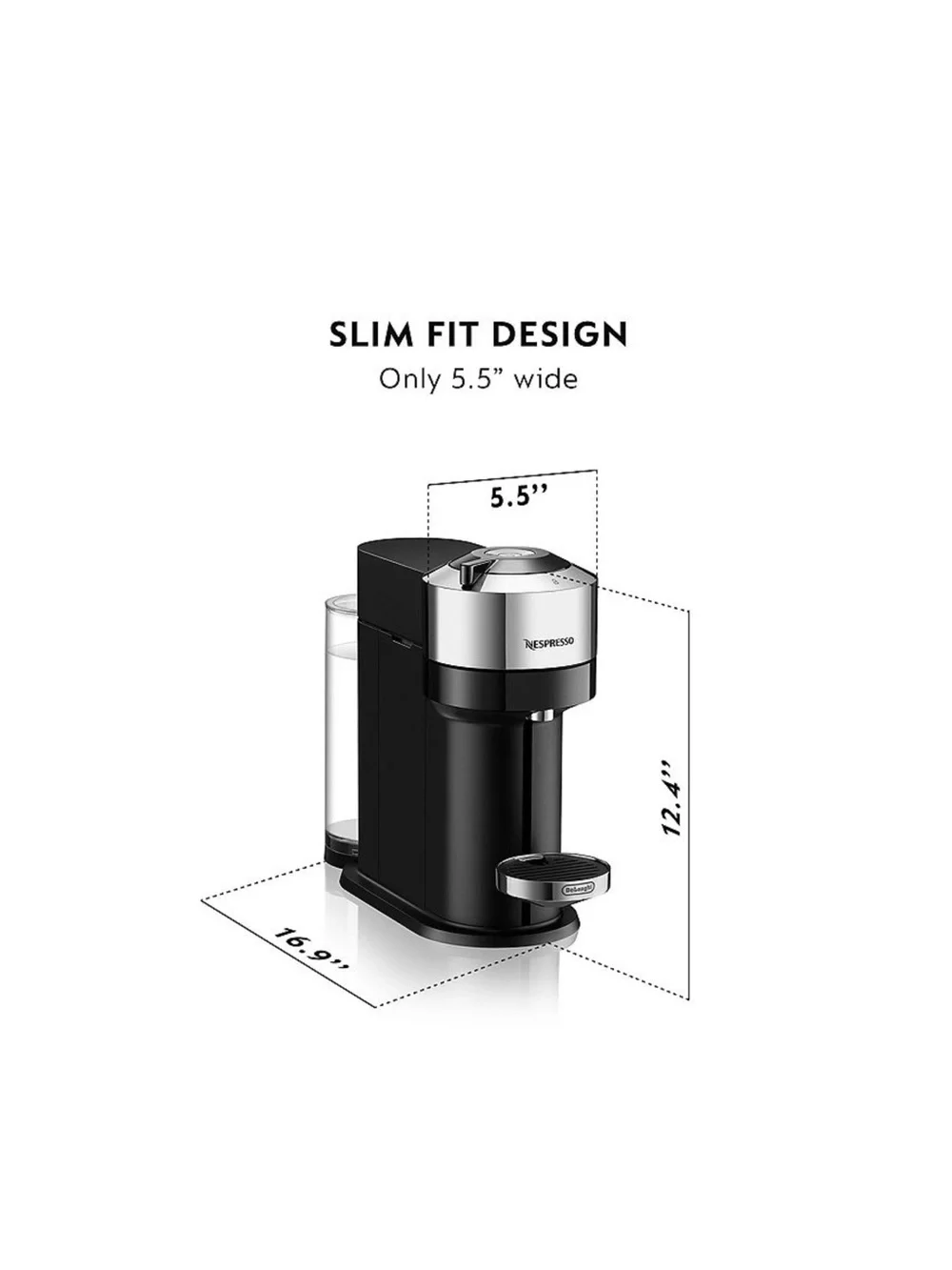 Nespresso Vertuo Next Deluxe Coffee & Espresso Maker - Black and Silver